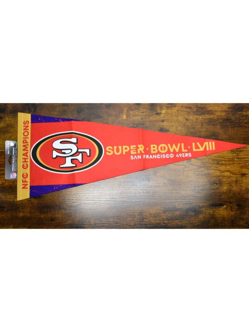 San Francisco 49ers Super Bowl LVIII NFC Champions Premium Pennant 29.5 inches